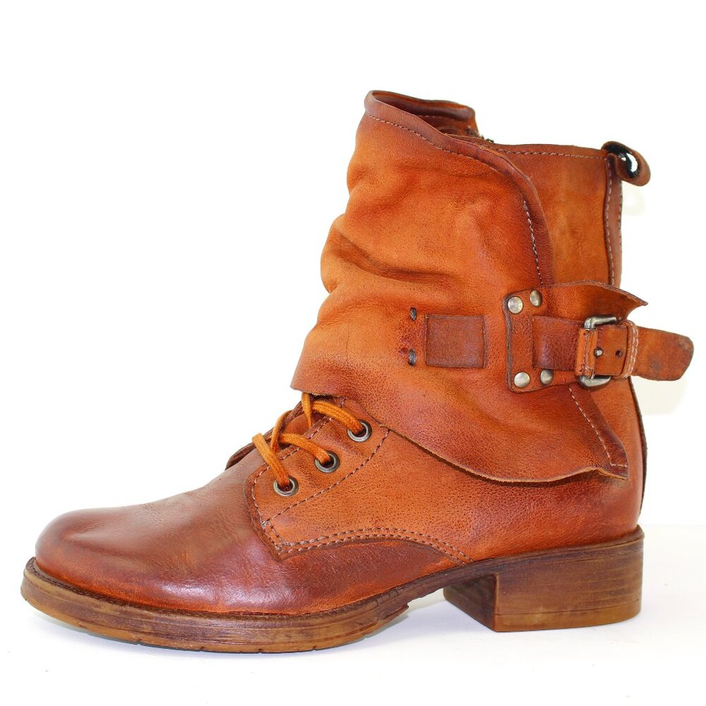 Steve Madden Leather Ankle Biker Buckle Boots Womens (EU 37/US 6.5)